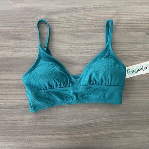 Women's Freshwater Longline Triangle Blue Bikini Swim Top